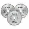 Trend 165mm Circular Saw Blades Mixed Triple Pack 24T/48T/52T