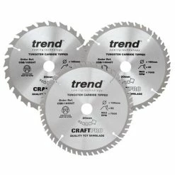 Trend 165mm Circular Saw Blades Mixed Triple Pack 24T/48T/52T