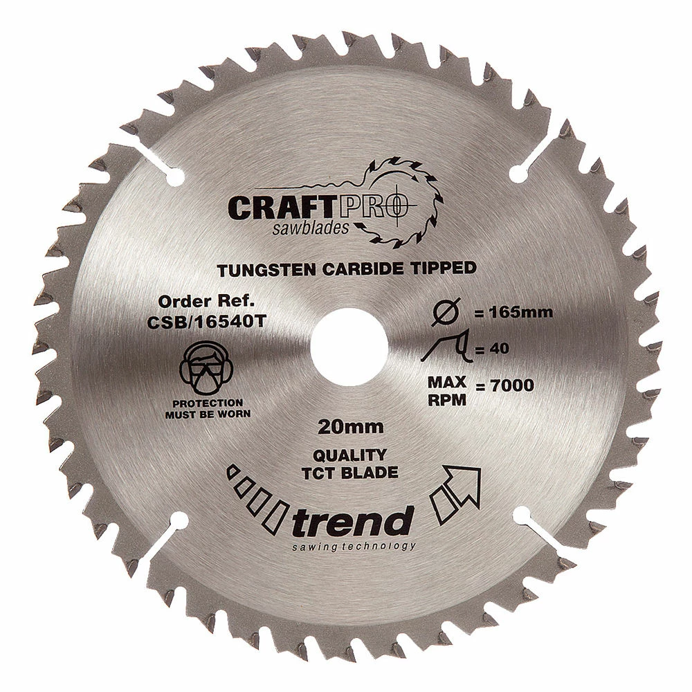 Trend CSB/16540T Craft Saw Blade 165x20mm 40T 3 Trend CSB/16540T Craft Saw Blade 165x20mm 40T