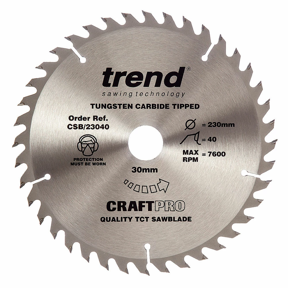 Trend CSB/23040 Craft Saw Blade 230x30mm 40T 3 Trend CSB/23040 Craft Saw Blade 230x30mm 40T