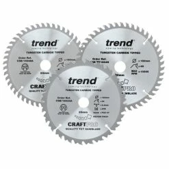 Trend 160mm Circular Saw Blades Mixed Triple Pack 24T/48T/PT 48T