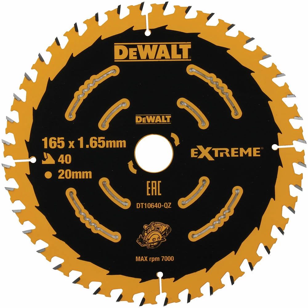 DeWalt Extreme 2nd Fix Circular Saw Blade - 165mm 20mm Bore 40T 3 DeWalt Extreme 2nd Fix Circular Saw Blade - 165mm 20mm Bore 40T