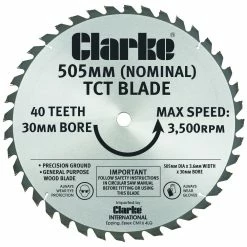 Clarke 505mm TCT Circular Saw Blade For CLS505