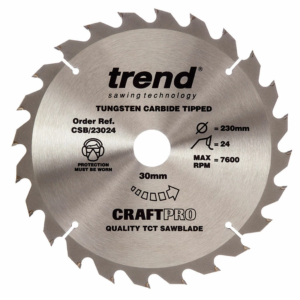 Trend CSB/23024 Craft Saw Blade 230x30mm 24T 3 Trend CSB/23024 Craft Saw Blade 230x30mm 24T