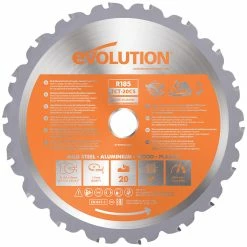 Evolution R185TCT-20CS 185mm Multi-Material Blade For Circular And Chop Saws