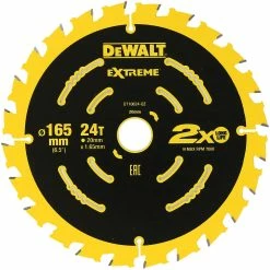 DeWalt Extreme 2nd Fix Circular Saw Blade - 165mm 20mm Bore 24T