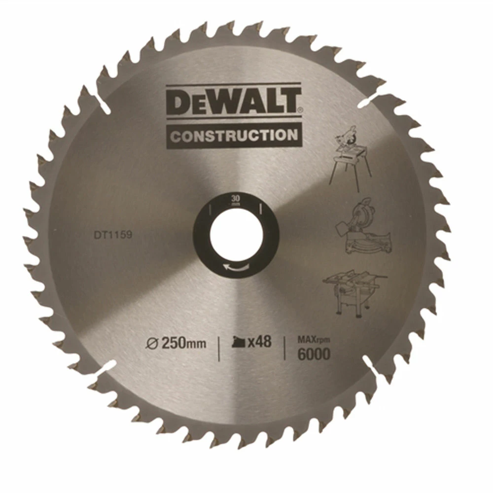 DeWalt DT1957-QZ Circular Saw Blade 250x30mm 48T 3 DeWalt DT1957-QZ Circular Saw Blade 250x30mm 48T