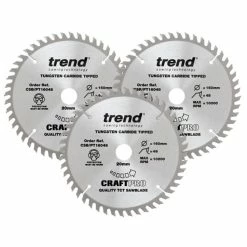 Trend 160mm Circular Saw Blades Triple Pack 48 Teeth